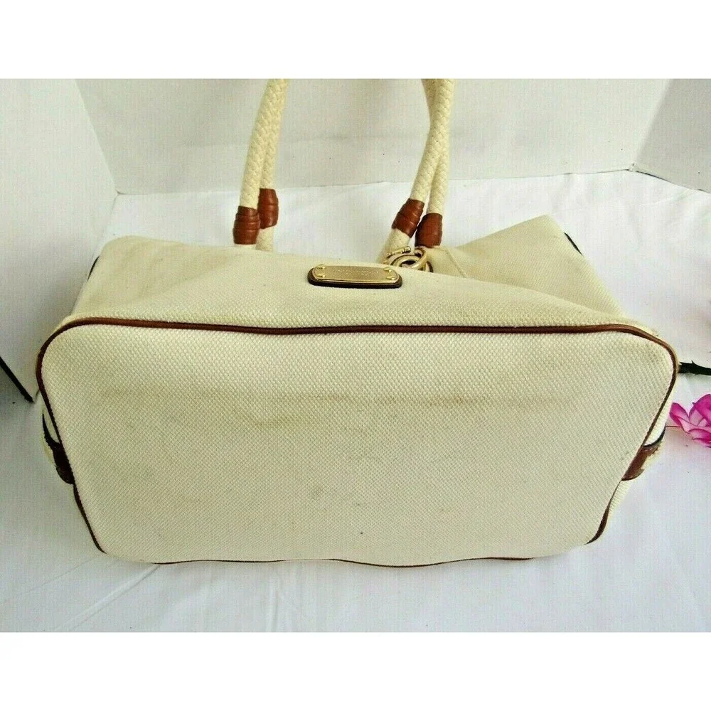 Michael Kors Canvas Tote Extra Large Beach Bag Rope Handles Purse Shoulder Bag